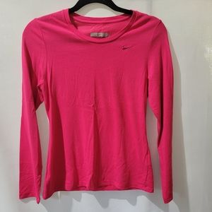 Nike long sleeve athletic t-shirt size small dark pink
